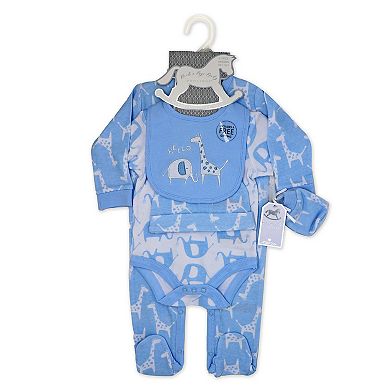 Baby Boys Blue Safari Layette, 5 Piece Set