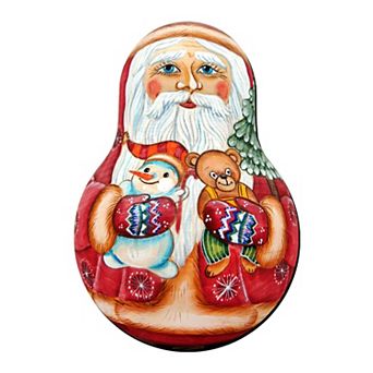 Santa Doll Christmas 24-Inch Handcrafted Wooden Door Decor by G. DeBrekht - Santa Decor