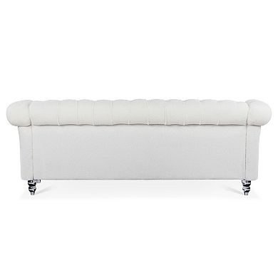 F.c Design Rolled Arm Chesterfield 3 Seater Sofa With Classic Design