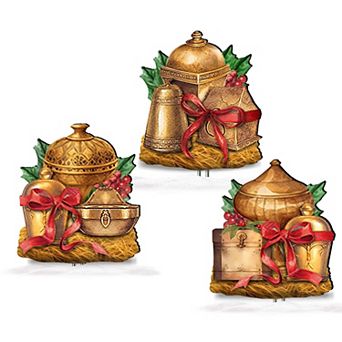 Holy Gifts Garden Decor Set of 3 by G. DeBrekht 12-Inch Handcrafted Wooden Christmas Décoration