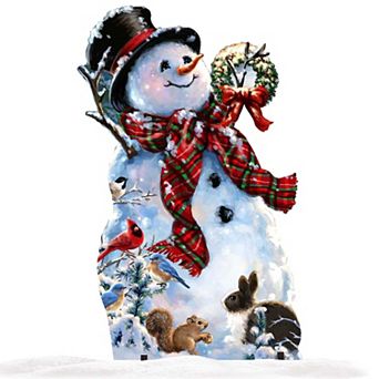 32-Inch An Old-fashioned Christmas Outdoor Scene Handcrafted Wooden Decor by D. Gelsinger