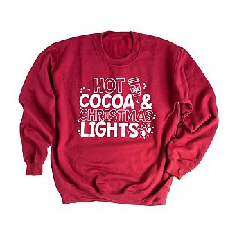 Simply Sage Market Hot Cocoa and Christmas Lights Sweatshirt