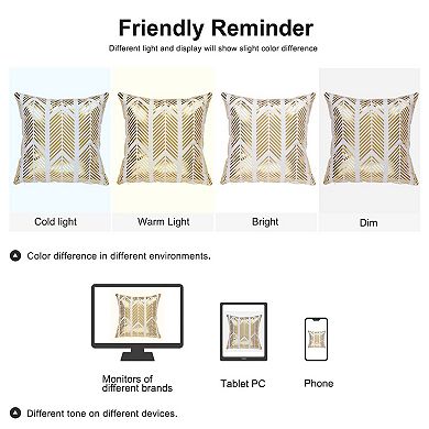 Throw Pillow Cover Geometric Pattern Modern Square Bronzing Flannelette Pillow Shams