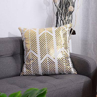 Throw Pillow Cover Geometric Pattern Modern Square Bronzing Flannelette Pillow Shams