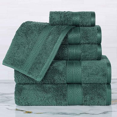 SUPERIOR 6-piece Solid Terry Bath Towel Set