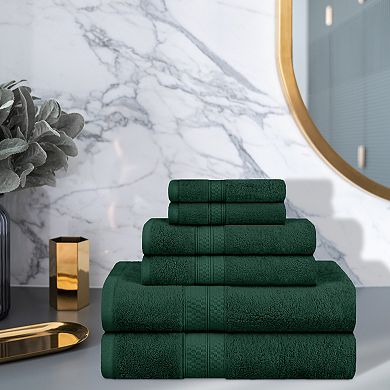 SUPERIOR 6-piece Solid Terry Bath Towel Set
