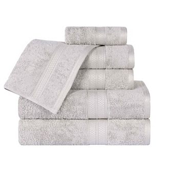 SUPERIOR 6 pc Solid Terry Bath Towel Set