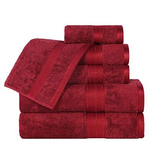 SUPERIOR 6 pc Solid Terry Bath Towel Set
