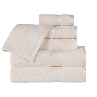 SUPERIOR 6 pc Solid Terry Bath Towel Set