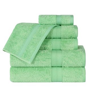 SUPERIOR 6 pc Solid Terry Bath Towel Set