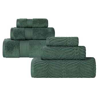 SUPERIOR 6 pc Zero Twist Cotton Chevron Towel Set