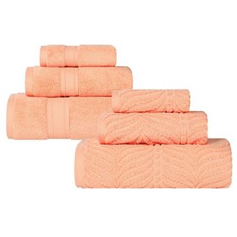SUPERIOR 6 pc Zero Twist Cotton Chevron Towel Set