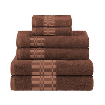 SUPERIOR 6 pc Larissa Cotton Geometric Embroidered Towel Set