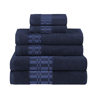 SUPERIOR 6 pc Larissa Cotton Geometric Embroidered Towel Set