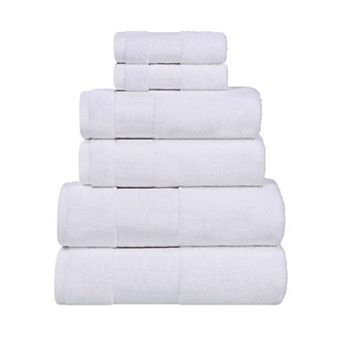 SUPERIOR 6 pc Larissa Cotton Geometric Embroidered Towel Set