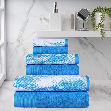 SUPERIOR 6-piece Cotton Solid and Marble Towel Set