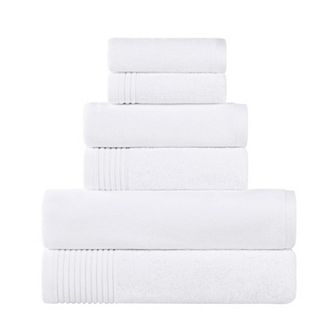 SUPERIOR 6 pc Cotton Solid and Marble Towel Set