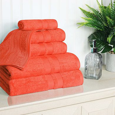 SUPERIOR 6 pc Ultra Soft Combed Cotton Solid Towel Set