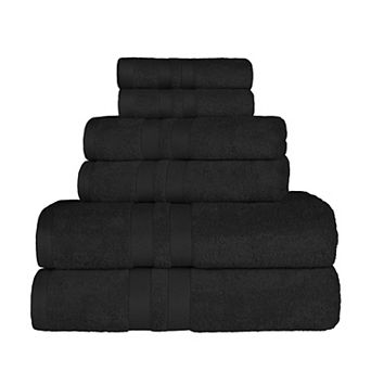 SUPERIOR 6 pc Ultra Soft Combed Cotton Solid Towel Set