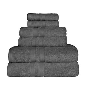 SUPERIOR 6 pc Ultra Soft Combed Cotton Solid Towel Set