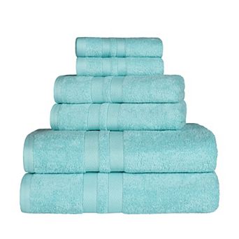 SUPERIOR 6 pc Ultra Soft Combed Cotton Solid Towel Set
