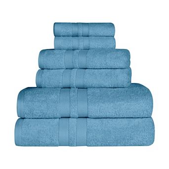 SUPERIOR 6 pc Ultra Soft Combed Cotton Solid Towel Set