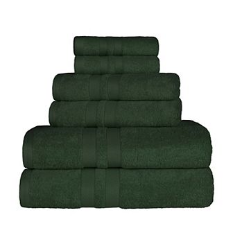 SUPERIOR 6 pc Ultra Soft Combed Cotton Solid Towel Set
