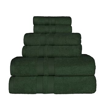 SUPERIOR 6 pc Ultra Soft Combed Cotton Solid Towel Set