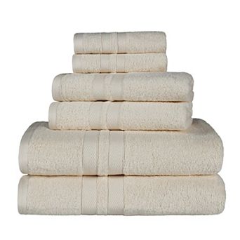 SUPERIOR 6 pc Ultra Soft Combed Cotton Solid Towel Set