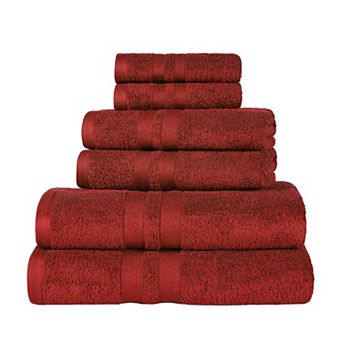 SUPERIOR 6 pc Ultra Soft Combed Cotton Solid Towel Set