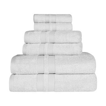 SUPERIOR 6 pc Ultra Soft Combed Cotton Solid Towel Set
