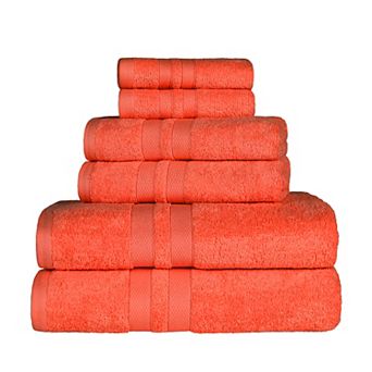 SUPERIOR 6 pc Ultra Soft Combed Cotton Solid Towel Set