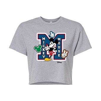 Disney's Mickey Mouse Juniors' Patches Cropped Tee