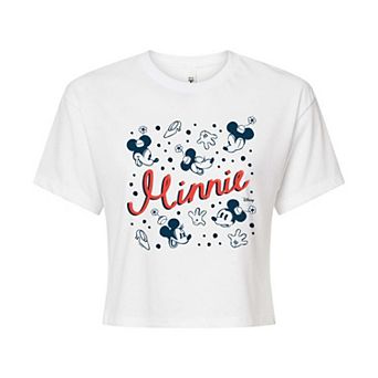 Disney's Minnie Mouse Juniors' Speckle Cropped Tee