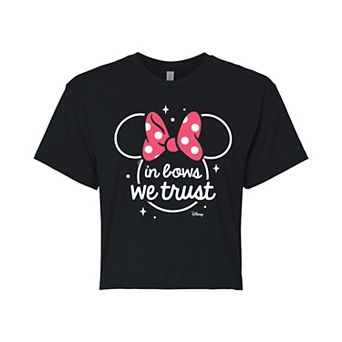 Disney's Minnie Mouse Juniors' In Bows We Trust Cropped Tee