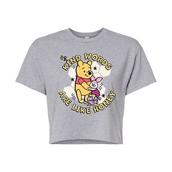 Disney's Winnie The Pooh Juniors' Kind Words Are Honey Cropped Tee