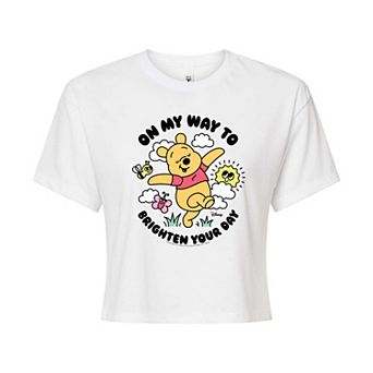 Disney's Winnie The Pooh Juniors' Brighten Your Day Cropped Tee