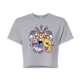 Disney's Winnie The Pooh Juniors' Rainbow & Stars Cropped Tee