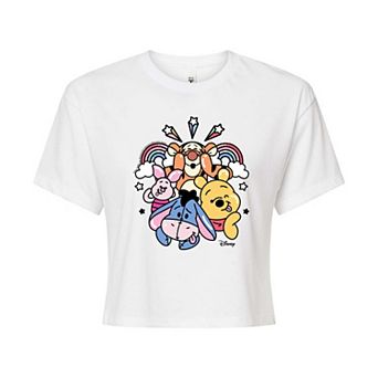 Disney's Winnie The Pooh Juniors' Rainbow & Stars Cropped Tee