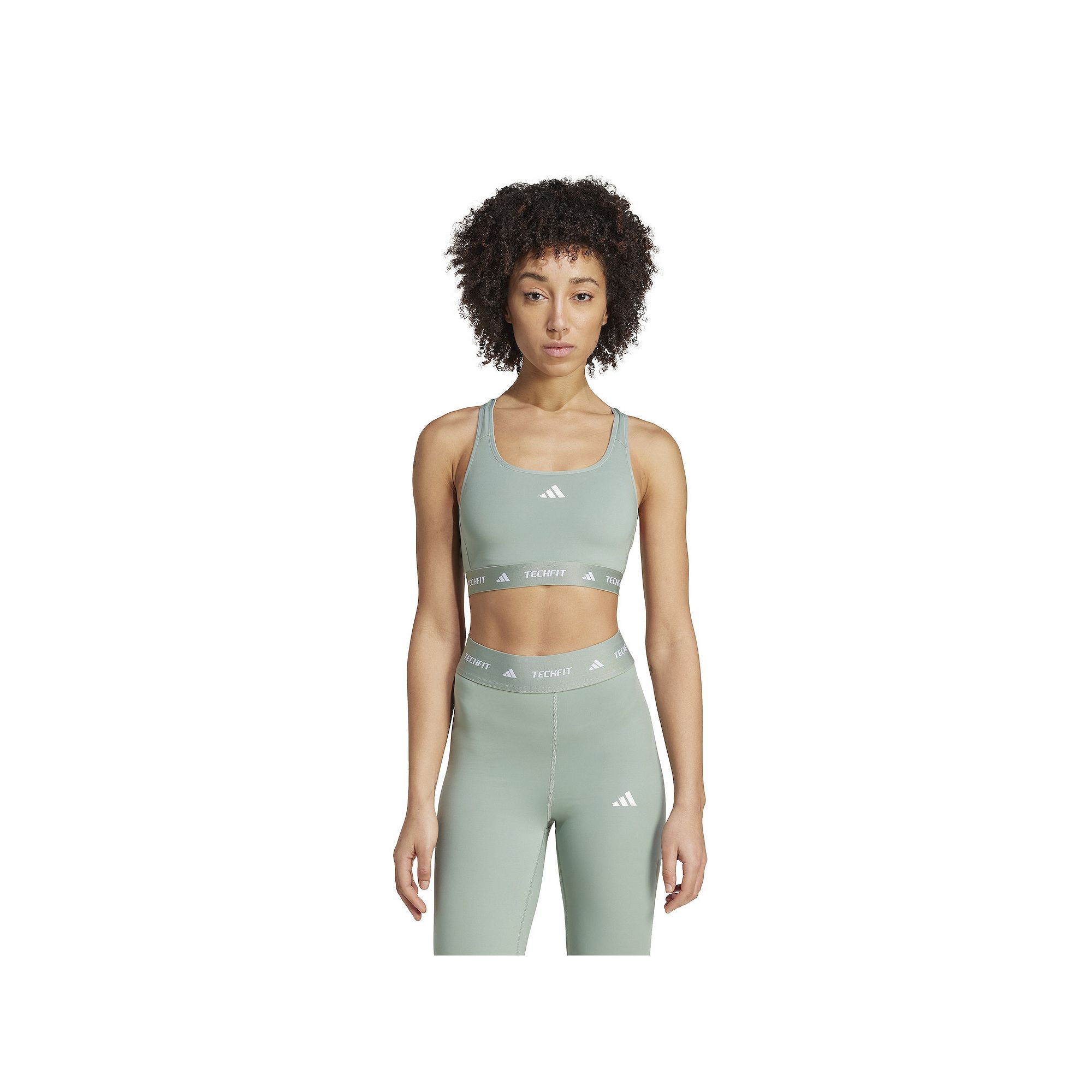 adidas Techfit Training Sports Bra, Womens, Size: XS, Silver Green
