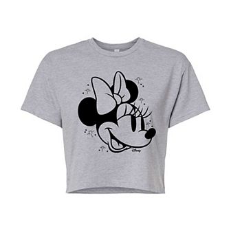 Disney's Minnie Mouse Juniors' Stars Cropped Tee
