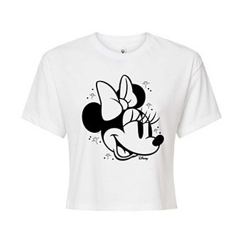 Disney's Minnie Mouse Juniors' Stars Cropped Tee