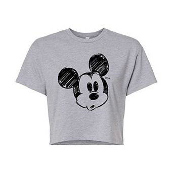 Disney's Mickey Mouse Juniors' Sketch Head Cropped Tee