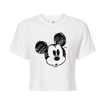 Disney's Mickey Mouse Juniors' Sketch Head Cropped Tee