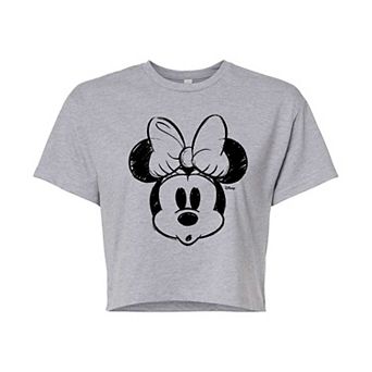 Disney's Minnie Mouse Juniors' Sketch Head Cropped Tee