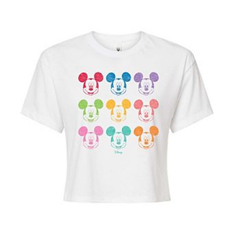 Disney's Mickey Mouse Juniors' Grid Cropped Tee