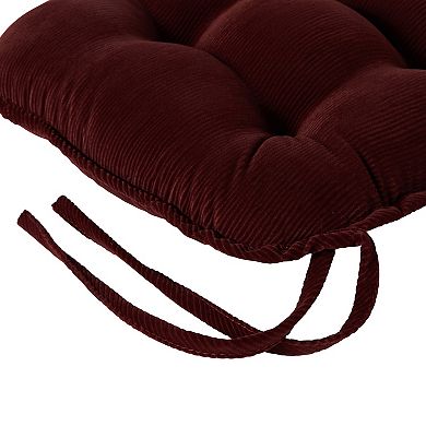 Greendale Home Fashions 2-Pack Omaha Corduroy Dining Chair Cushion Set
