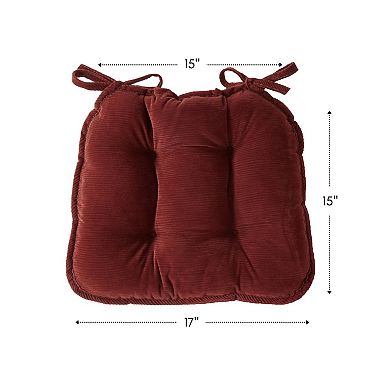 Greendale Home Fashions 2-Pack Omaha Corduroy Dining Chair Cushion Set
