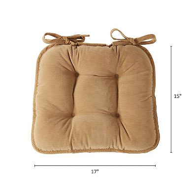 Greendale Home Fashions 2-Pack Omaha Corduroy Dining Chair Cushion Set