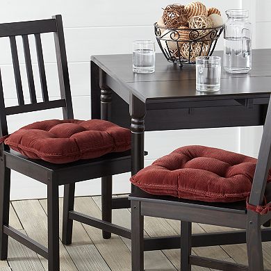 Greendale Home Fashions 2-Pack Omaha Corduroy Dining Chair Cushion Set